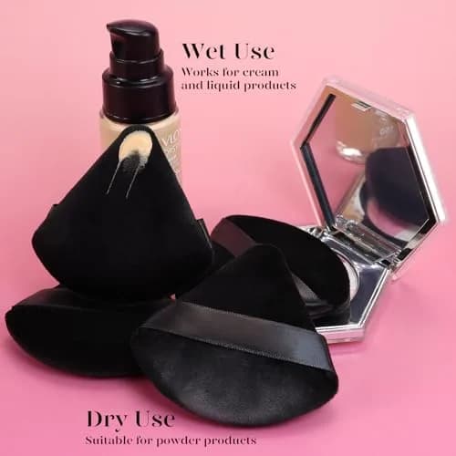 BEAKEY Powder Puff 12pcs Face Triangle Powder Puffs for Loose & Foundation | Precise, Soft & Reusable thumbnail 4