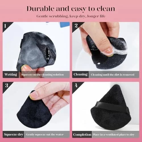 BEAKEY Powder Puff 12pcs Face Triangle Powder Puffs for Loose & Foundation | Precise, Soft & Reusable thumbnail 8