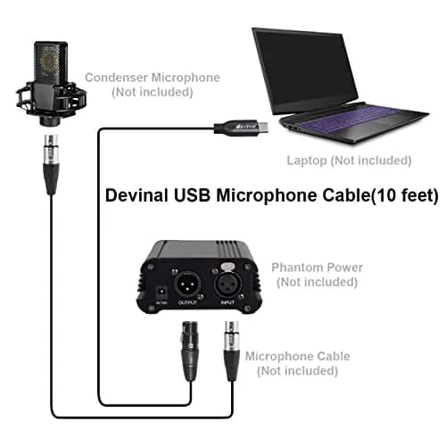 Devinal XLR to USB C Cable 3.05m (10 FT) | High Fidelity Digital Audio Recording thumbnail 4