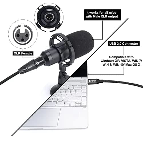 Devinal XLR to USB C Cable 3.05m (10 FT) | High Fidelity Digital Audio Recording thumbnail 2
