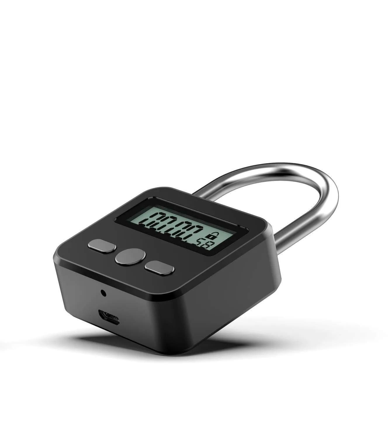 Enajucy Metal Timer Lock Black | Rechargeable Electronic Time Padlock with LCD Display - view 2