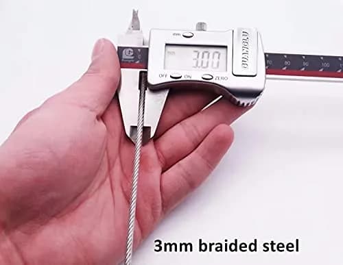 GOMRQING 15FT (4.57m) Security Cable Lock | Braided Steel Coated for Travel & Luggage thumbnail 3
