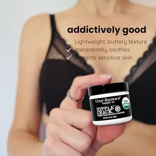 Tiny Human Supply Co Nipple Crack USDA Organic Balm, 1.8 oz (51 g) Jar — 3-Pack for Breastfeeding Mothers thumbnail 7