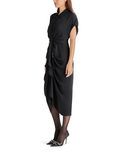 Steve Madden Tori Dress 2 | Flattering Satin Midi Dress with Tie Waist (70-120 chars) thumbnail 3