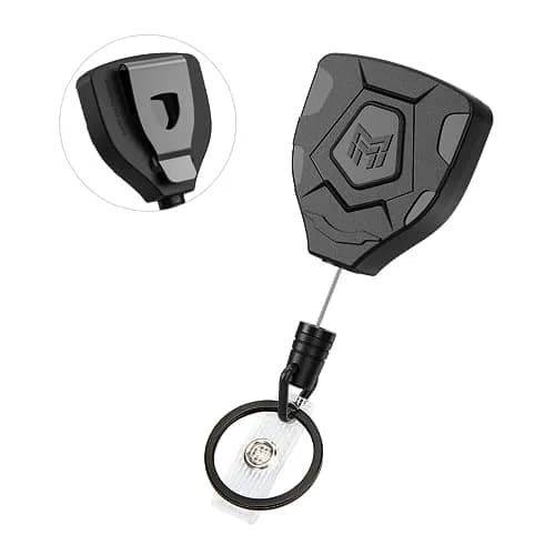 MNGARISTA Heavy Duty Retractable Badge Reel with Carabiner & Key Ring, 9cm (3.5") | Strong 8 oz Pull Force thumbnail 1