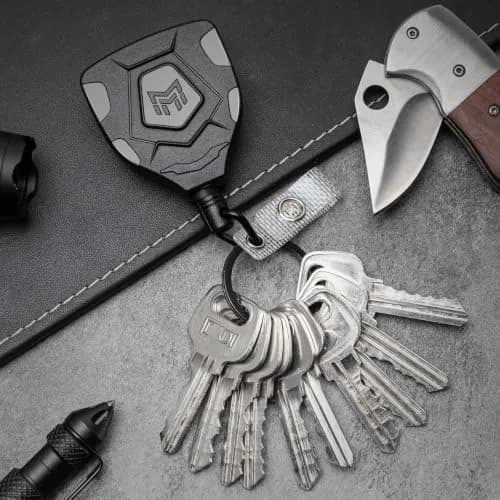 MNGARISTA Heavy Duty Retractable Badge Reel with Carabiner & Key Ring, 9cm (3.5") | Strong 8 oz Pull Force thumbnail 2