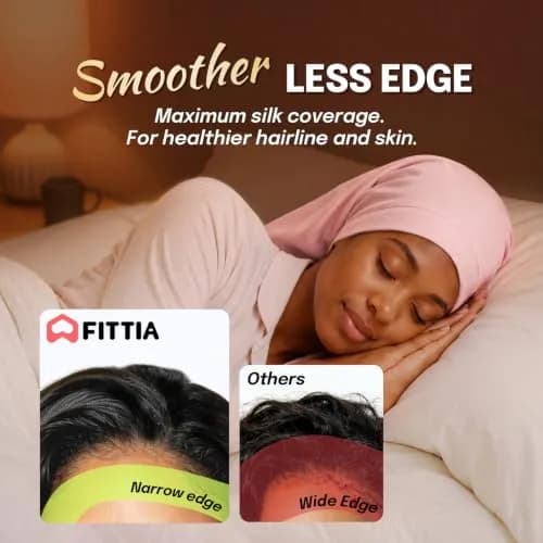 Fittia Long Satin Hair Bonnet for Locs, Dreadlocks & Braids | Adjustable XL Beanie for Women’s Hair Sleep thumbnail 5