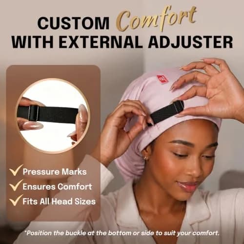 Fittia Long Satin Hair Bonnet for Locs, Dreadlocks & Braids | Adjustable XL Beanie for Women’s Hair Sleep thumbnail 6
