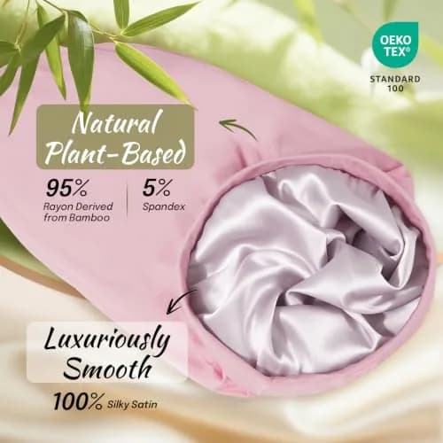 Fittia Long Satin Hair Bonnet for Locs, Dreadlocks & Braids | Adjustable XL Beanie for Women’s Hair Sleep thumbnail 2