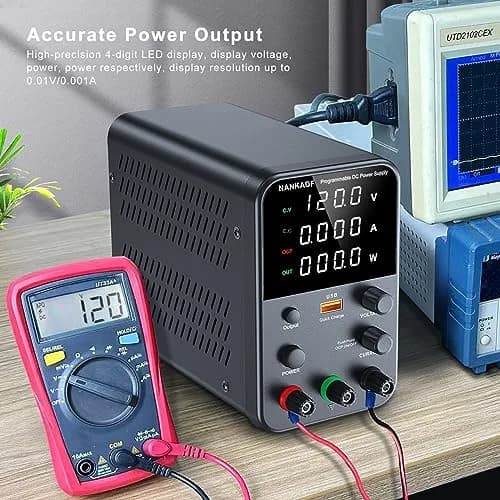 NANKADF Black Bench Power Supply 120V 3A (360W) | Precise Encoder Adjustment & USB Fast Charging thumbnail 5