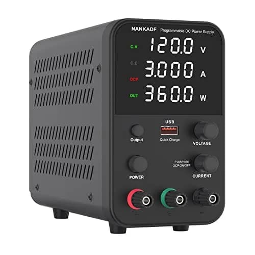NANKADF Black Bench Power Supply 120V 3A (360W) | Precise Encoder Adjustment & USB Fast Charging thumbnail 7