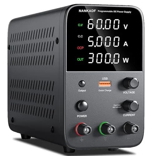NANKADF 60V 5A Black Bench Power Supply | Precise Encoder Knob & USB Fast Charging thumbnail 1