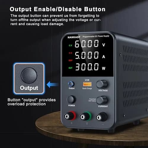 NANKADF 60V 5A Black Bench Power Supply | Precise Encoder Knob & USB Fast Charging thumbnail 4