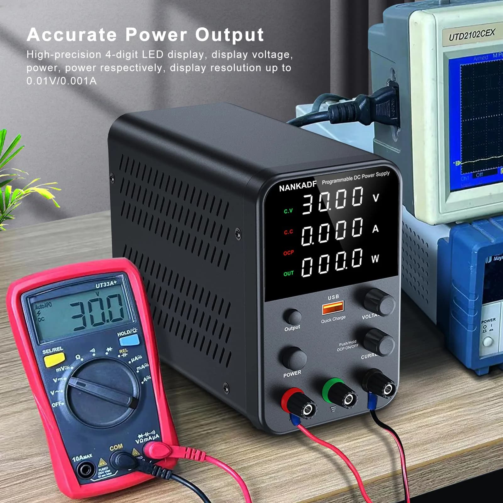 NANKADF 60V 5A Black DC Power Supply with Encoder Knob & USB Quick-Charge - view 2