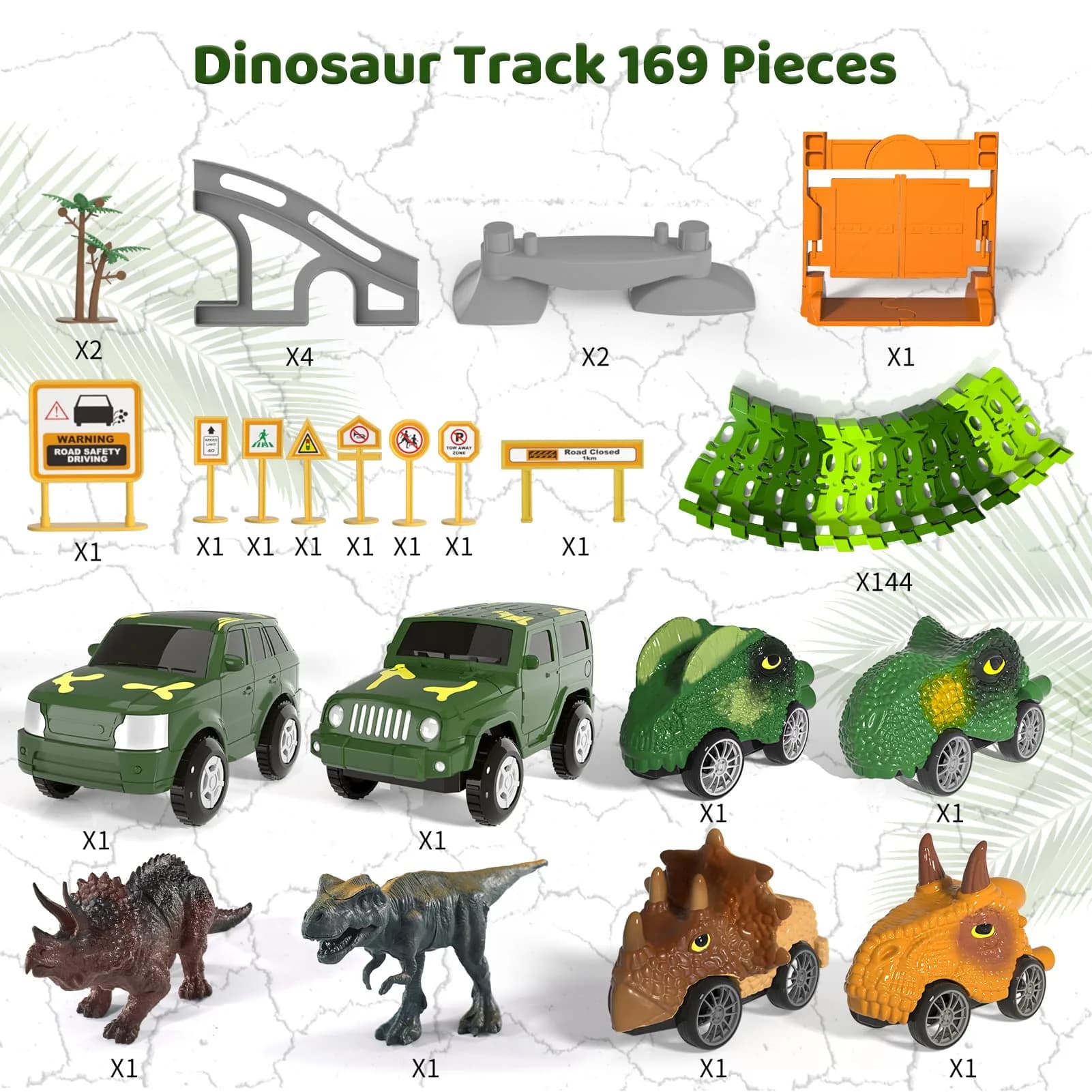 IHAHA 169 PCS Dinosaur Race Car Track Toys with Light, Sound & Spray | STEM Educational Toy for Boys Ages 3-7 - view 5