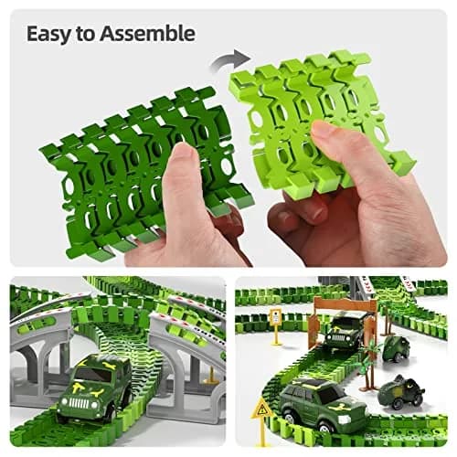 IHAHA 169 PCS Dinosaur Race Car Track Toys with Light, Sound & Spray | STEM Educational Toy for Boys Ages 3-7 thumbnail 3