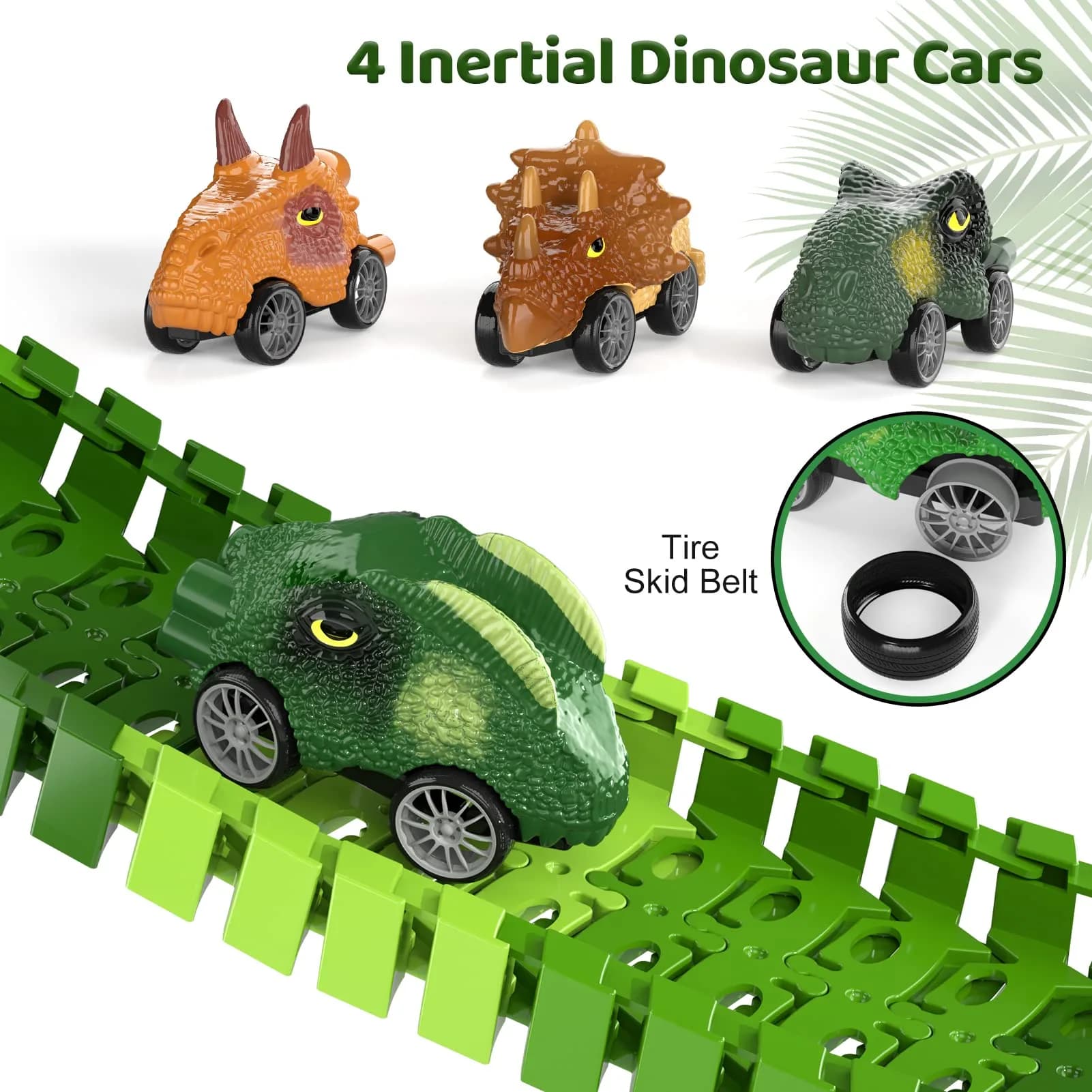 IHAHA 169 PCS Dinosaur Race Car Track Toys with Light, Sound & Spray | STEM Educational Toy for Boys Ages 3-7 - view 4