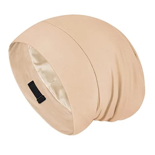 Fittia Satin Lined Sleep Bonnet, Adjustable Non-Slip Cap for Locs, Medium | Silky Satin, Adjustable Fit for All Hair Types thumbnail 1
