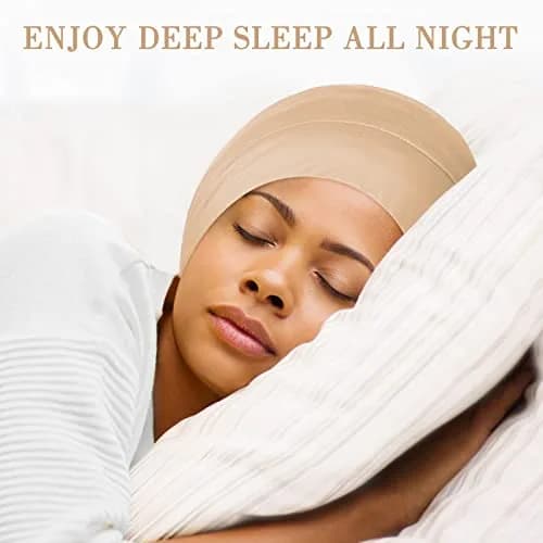 Fittia Satin Lined Sleep Bonnet, Adjustable Non-Slip Cap for Locs, Medium | Silky Satin, Adjustable Fit for All Hair Types thumbnail 3