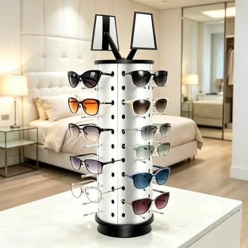 kunghei 360°Spinner Sunglasses Organizer Glasses Holder Display Rack | Rotating Eyewear Stand with Mirrors (38.99 USD) thumbnail 7