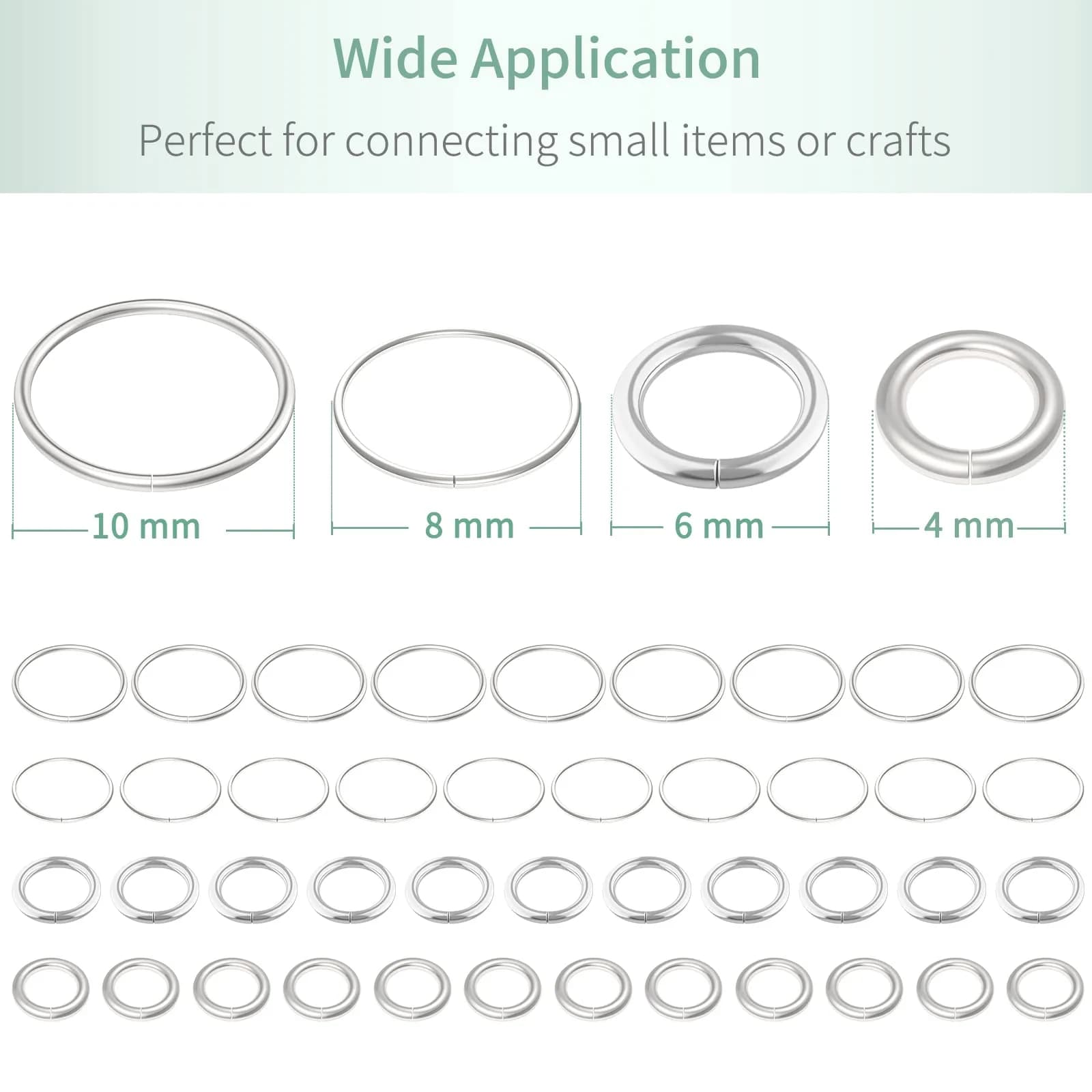 Uniclife Jewelry Findings 4 mm Silver Jump Rings | 1000 Pack for DIY Jewelry & Crafts thumbnail 6