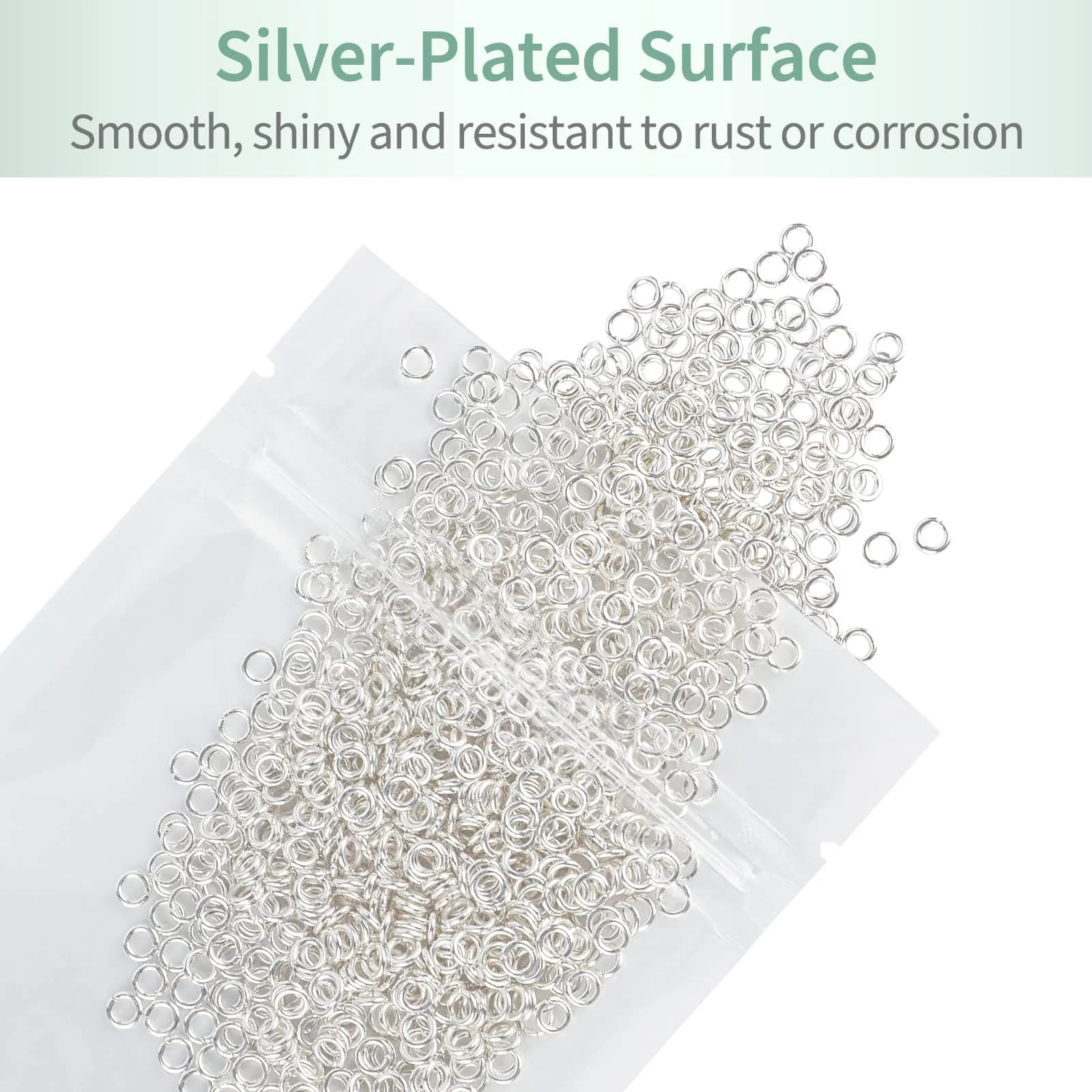 Uniclife Jewelry Findings 4 mm Silver Jump Rings | 1000 Pack for DIY Jewelry & Crafts thumbnail 7