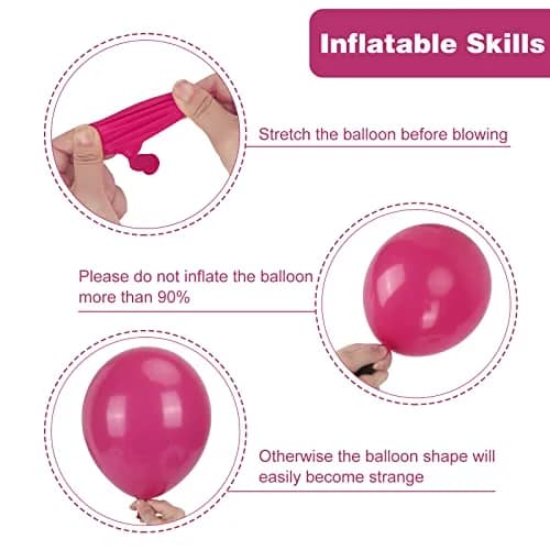 RUBFAC Hot Pink Balloon Arch Kit 129pcs | Assorted Colors for Party Decorations thumbnail 3