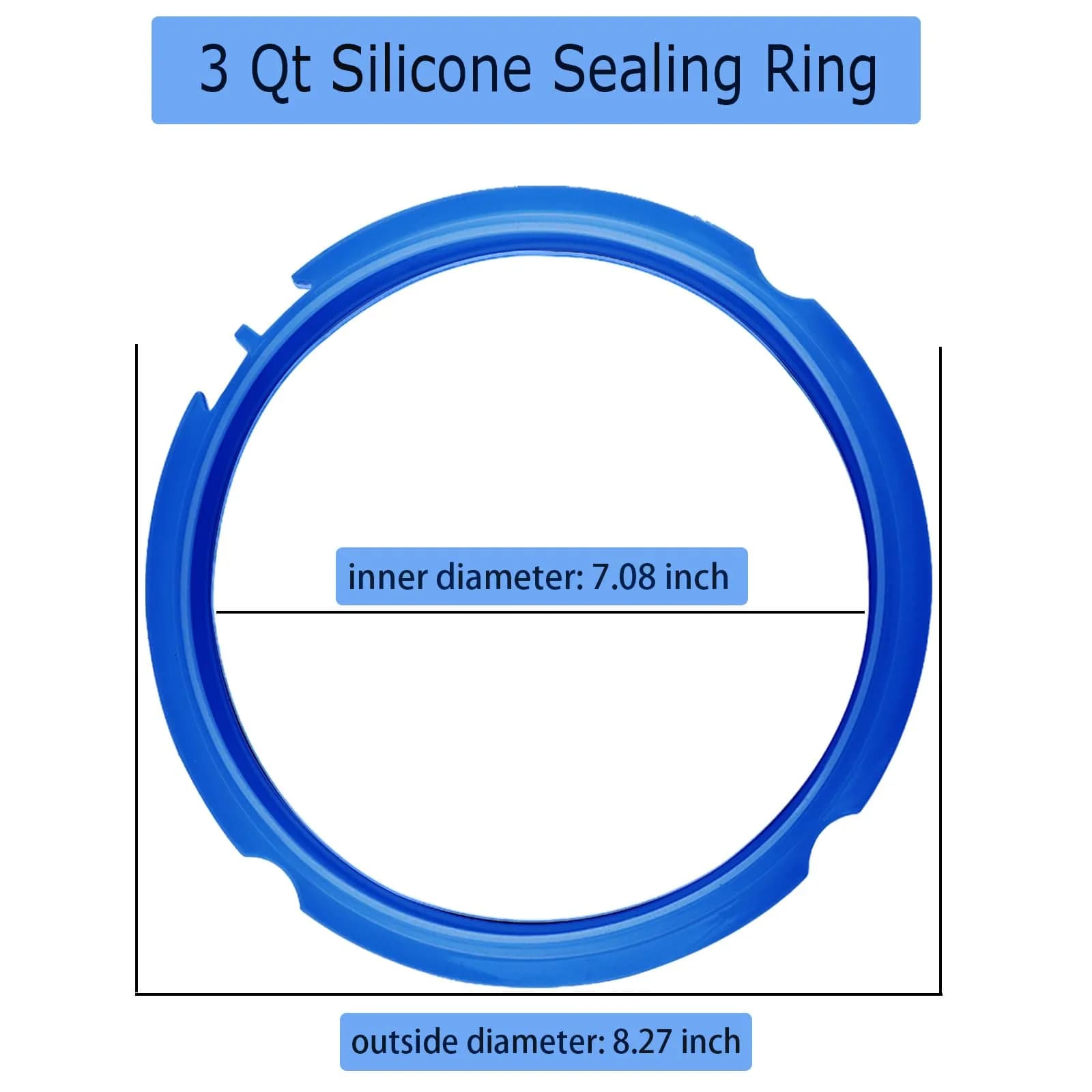 Fuator 3Qt Instant Pot Sealing Ring & Float Valve Caps | 3 Pack Clear, Red, Blue - view 2