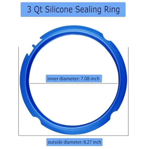 Fuator 3Qt Instant Pot Sealing Ring & Float Valve Caps | 3 Pack Clear, Red, Blue thumbnail 2