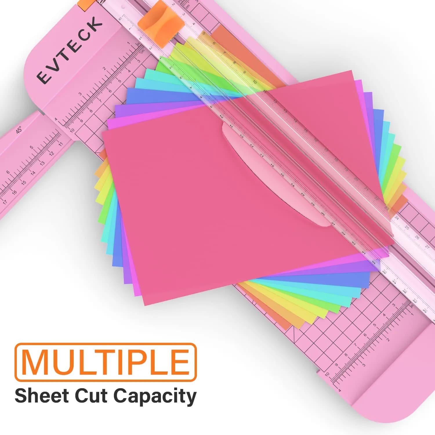 Evteck 12-Inch Slider Paper Cutter with Foldable Ruler, A4/Cardstock/Photo Trimmer - Chic Pink - view 5