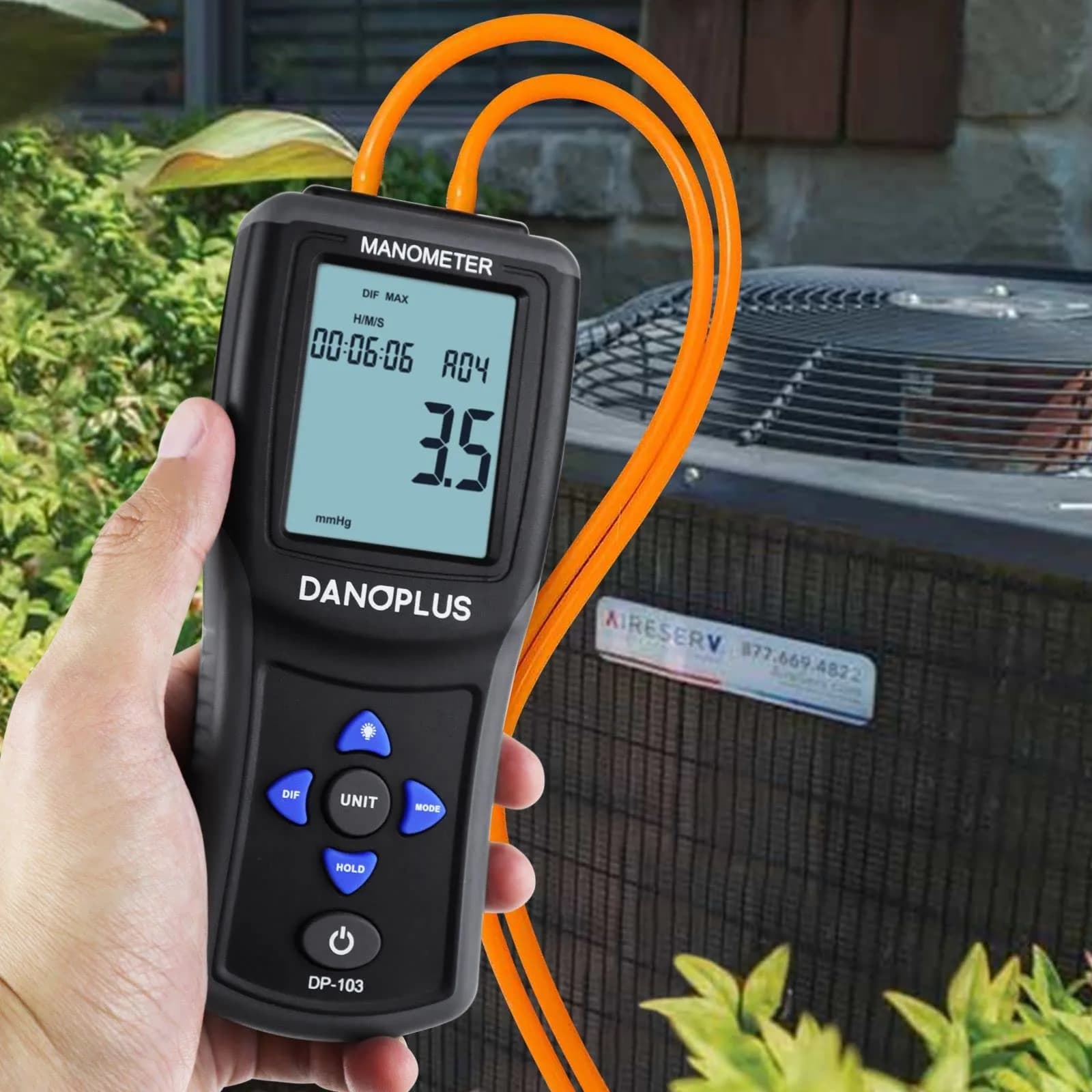 DANOPLUS Digital Manometer Gas Pressure Tester ±2.000psi | Accurate HVAC Air Pressure Meter with Data Record - view 6