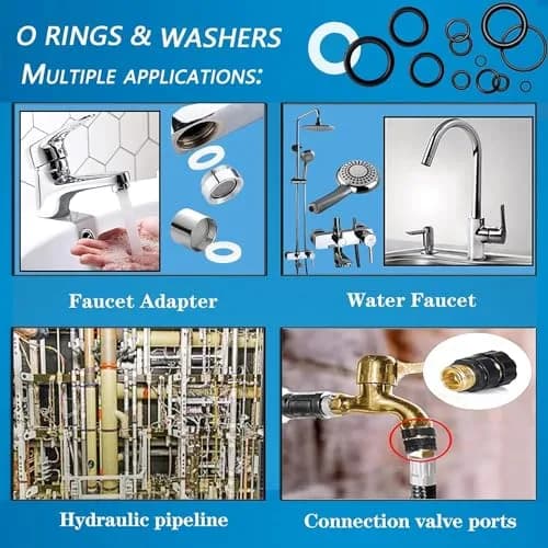 ZDBB 1000 Pcs O Ring & Washer Kit | Assorted Sizes for Plumbing & Appliances thumbnail 4