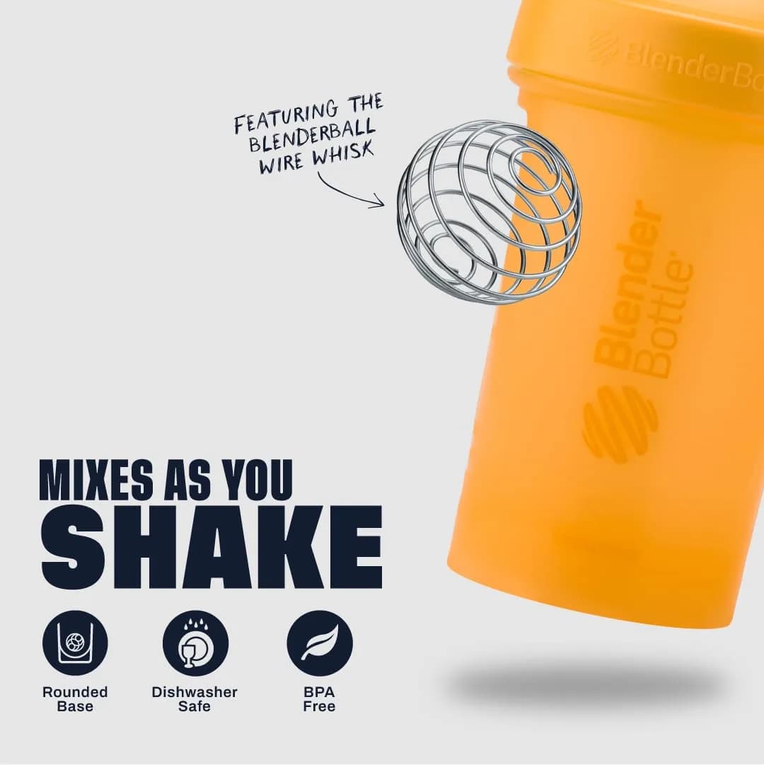 BlenderBottle Classic V2 Shaker Bottle 28-Ounce Mango | Patented Mixing System for Protein Shakes & Smoothies - view 3