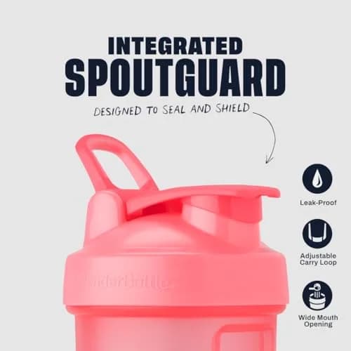 BlenderBottle Classic V2 Shaker Bottle 28 oz (794 ml) Light Pink | Mixes Smoothly with Stainless Steel Whisk thumbnail 2