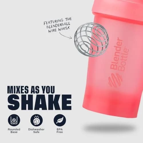 BlenderBottle Classic V2 Shaker Bottle 28 oz (794 ml) Light Pink | Mixes Smoothly with Stainless Steel Whisk thumbnail 3