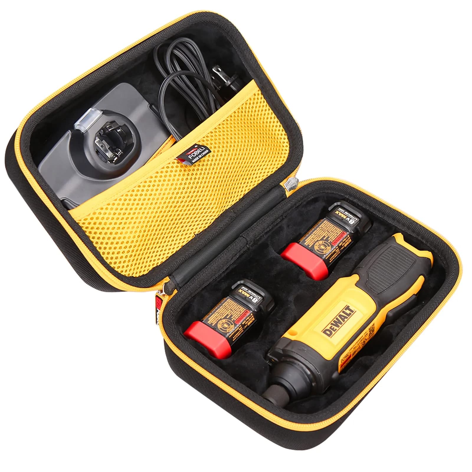 FBLFOBELI Hard Carrying Case for DEWALT 8V MAX Cordless Screwdriver Kit Gyroscopic DCF682N1 | Durable EVA Material, Waterproof & Shockproof — Black