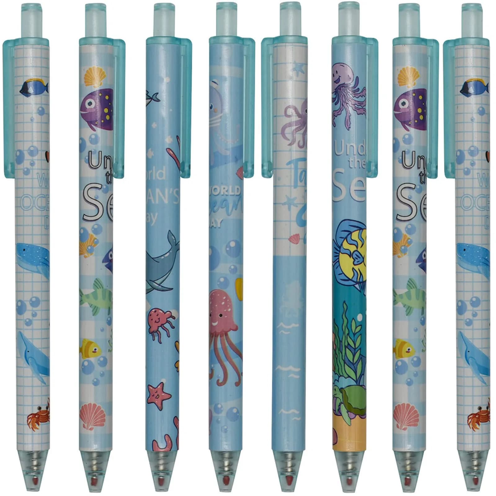 Maydahui Retractable Dinosaur Gel Pens 12-Pack (0.5mm Fine Point, Black Ink) | Smooth Writing for Students & Office — Multicolor