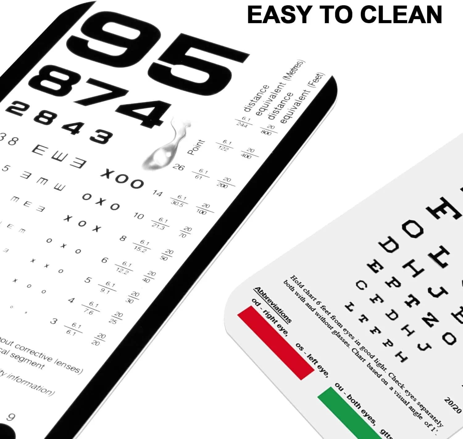 PECULA Pocket Eye Chart 2-Pack | Snellen & Rosenbaum Charts for Vision Testing - view 3