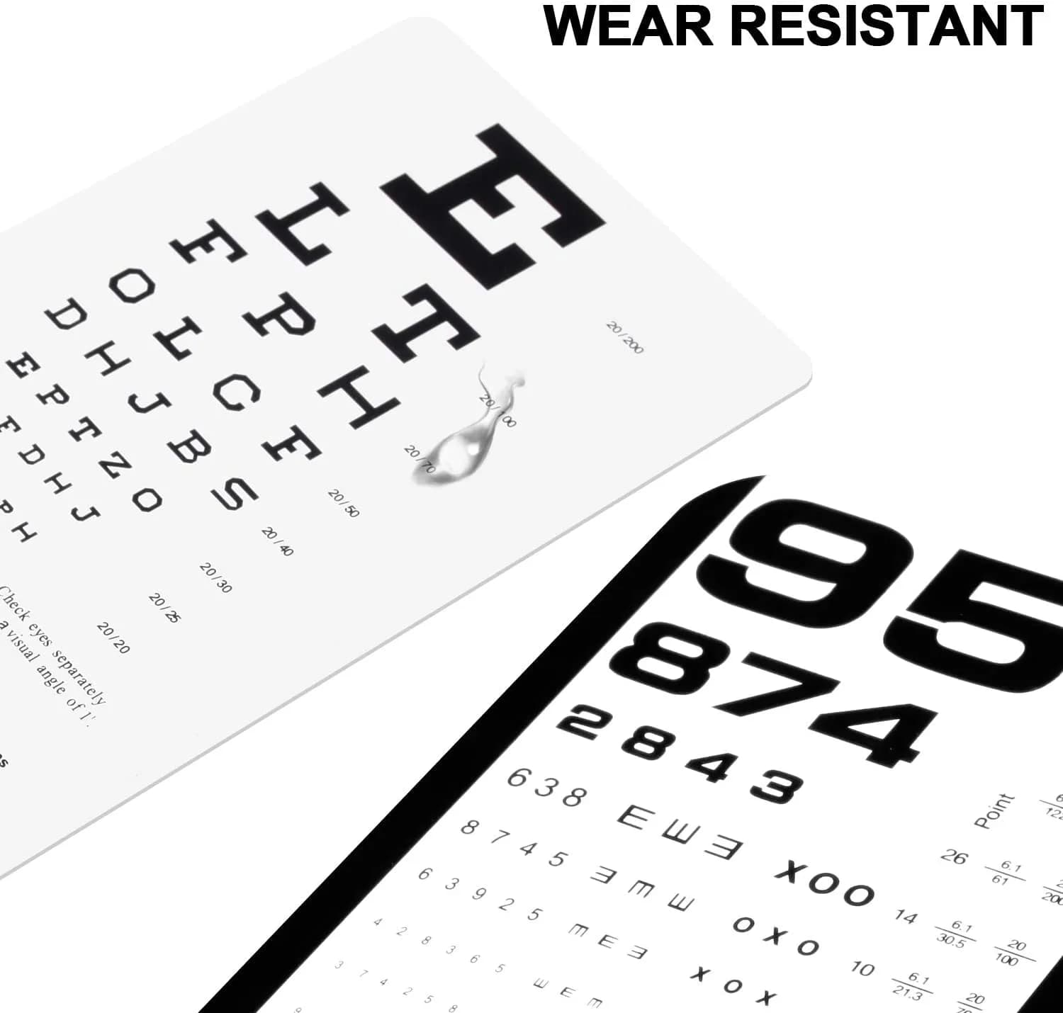 PECULA Pocket Eye Chart 2-Pack | Snellen & Rosenbaum Charts for Vision Testing - view 4