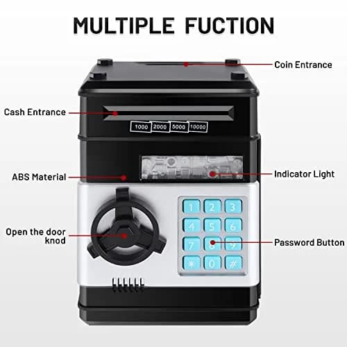 GuDoQi Electronic ATM Piggy Bank for Kids | 15.2cm x 14.7cm x 21cm (5.9" x 5.9" x 8.1") thumbnail 4
