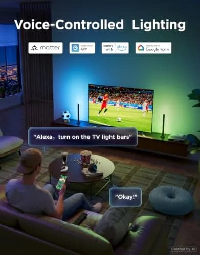 Govee Smart RGBWIC Light Bars 15-Inch WiFi TV Backlight | 27 Extra LEDs for Richer Colors thumbnail 5