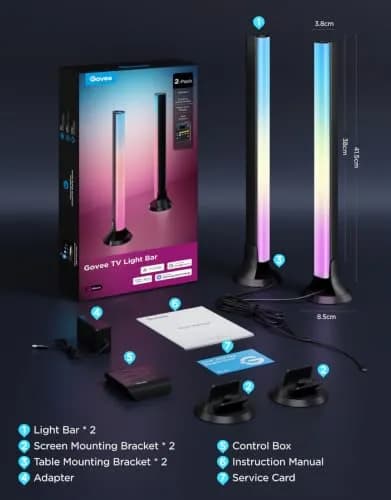 Govee Smart RGBWIC Light Bars 15-Inch WiFi TV Backlight | 27 Extra LEDs for Richer Colors thumbnail 9