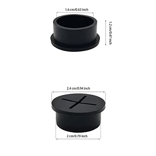 ZYYC 10 Pcs Cable Cord Grommet 24mm Overall Diameter | Flexible Rubber Wire Hole Cover for Desk thumbnail 3
