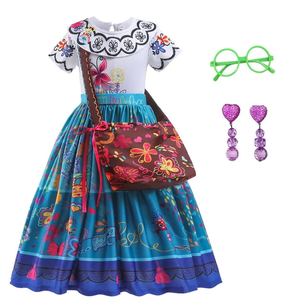 Yipkorra Mirabel Costume for Girls Cosplay Isabela Dress (7-8Y) | Easy Care, Soft Breathable Fabric