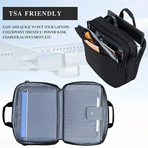 KROSER 17 Inch Expandable Laptop Bag Computer Briefcase with Luggage Strap & TSA Friendly Compartment | Water-Resistant Polyester thumbnail 5