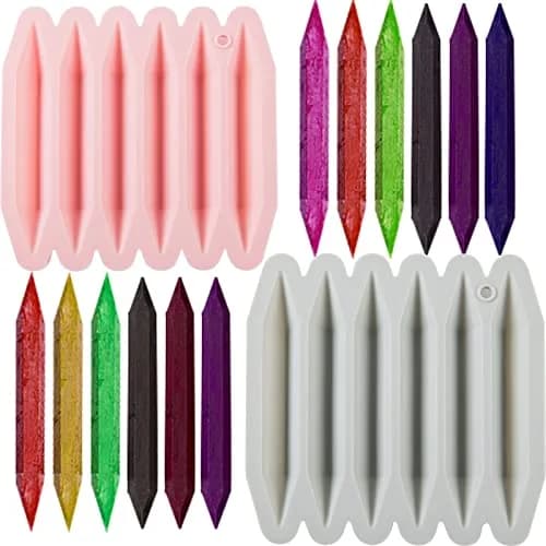 CANIPHA Silicone Crayon Molds for DIY Crafts | 2 Pcs Triangular & Non-Stick Molds (14.4x14.6x1.5cm) thumbnail 1