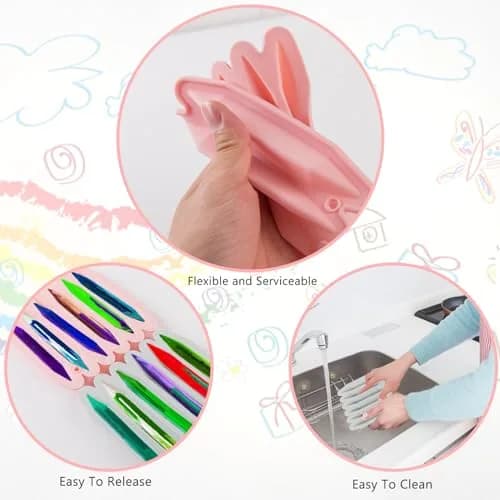 CANIPHA Silicone Crayon Molds for DIY Crafts | 2 Pcs Triangular & Non-Stick Molds (14.4x14.6x1.5cm) thumbnail 3
