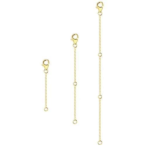 ASH'S CHOICE Gold Necklace Extenders with Lobster Clasp, 3PCS 14K Gold Plated Brass Chains (2, 4, 6 Inches) | Jewelry Findings for Bracelets & Anklets thumbnail 6