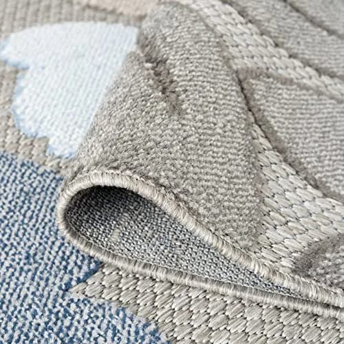 Tayse Ostro Modern Floral Blue Large 8x10 Indoor Outdoor Rug | Waterproof, Fade Resistant, Easy Care thumbnail 6