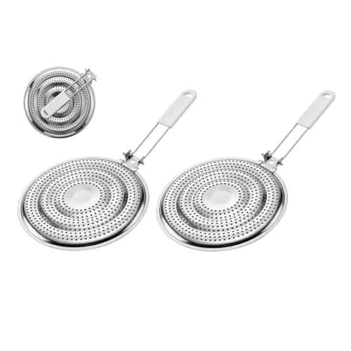 HIC Kitchen Heat Diffuser Set of 2 with Removable Handle, Stainless Steel 20.96cm (8.25-Inch) | Even Heat Distribution for Gas, Electric, Glass Stovetops thumbnail 1